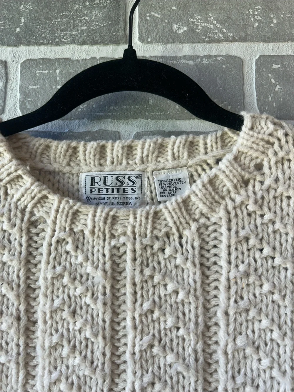 Vintage Russ Petites Cottagecore Sweater Vest Farm Sheep‎ Knit Size M
